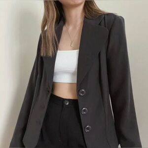 Joseph Ribkoff Button Front Blazer Black Size 8